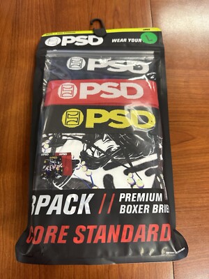 PSD 3 Pack Premium Boxer Briefs Core Standard Men's LARGE (36-38)