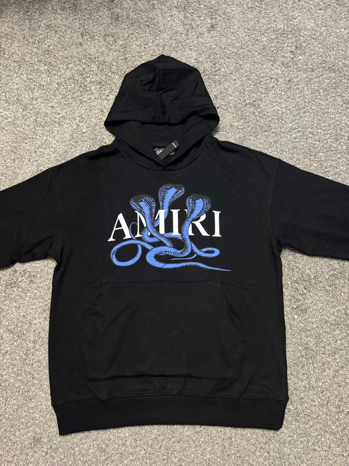 AMIRI AMIRI BLUE SNAKE LOGO HOODIE/ BLACK/ SIZE S, M, L, XL