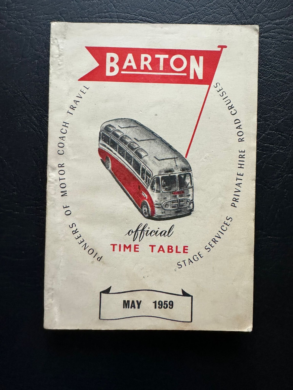 May 1959 Barton Transport Nottingham Corby Bus Coach Timetable Route Map Guide