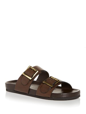 

Дизайнерские брендовые мужские коричневые сандалии Devin с двойными ремешками и стелькой, 9 м, Коричневый, 34BMDEVIN