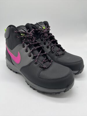 Nike Manoa Leather SE Black Active Fuchsia-Iron Grey Men's CW7360-001 Size 10.5