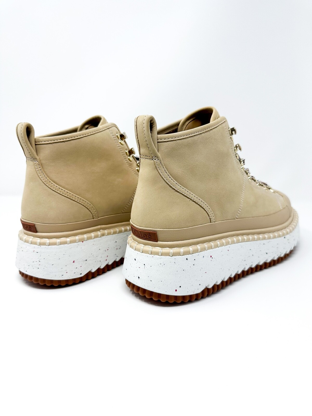 Pre-owned Chloé Chloe Women's Lilli Ankle Booties Sand 10 Us / 40 Eu $925 In Beige