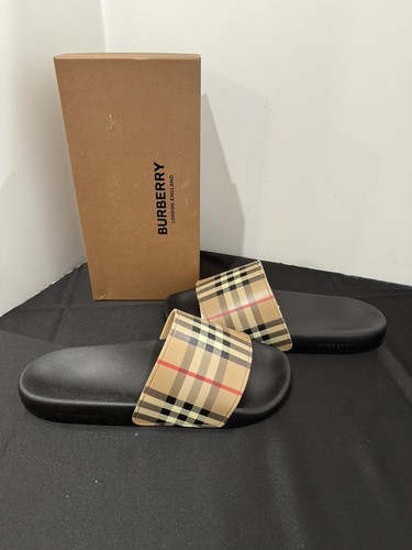 Pre-owned Burberry Men Slides Various Sizes In Beige