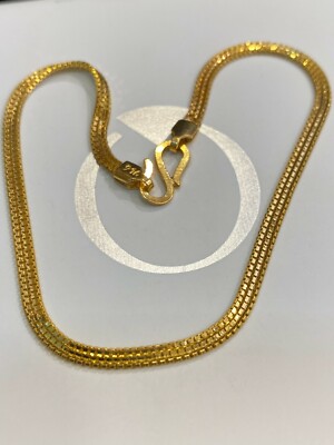 Pre-owned Jisha Vintage Unisex Dubai Handmade Chain Bracelet In 916 Stamped 22karat Yellow Gold
