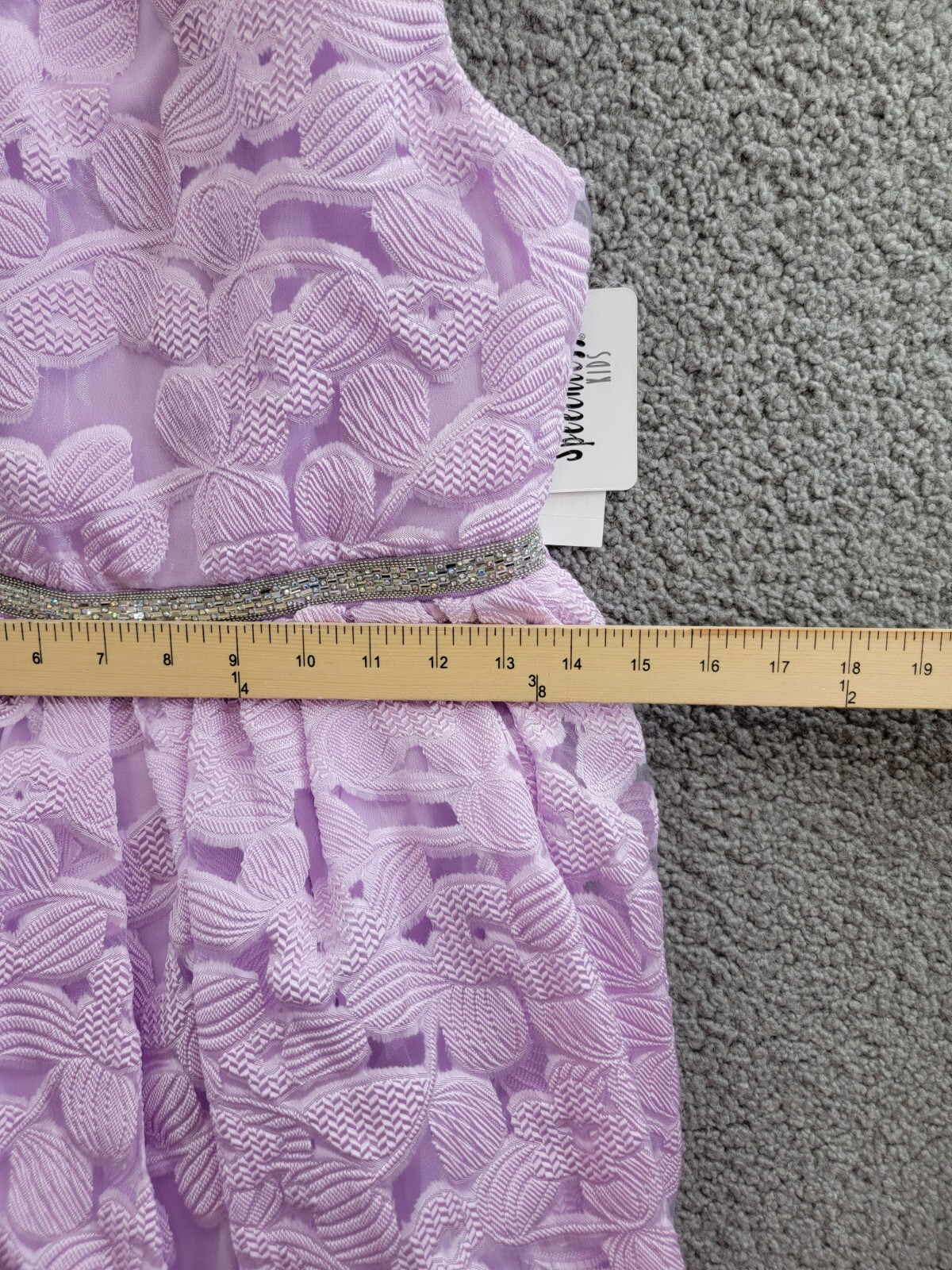 Speechless Sleeveless Floral Jacquard Dress Big Girls' 12 Lilac Button Zip Back - Picture 6 of 18