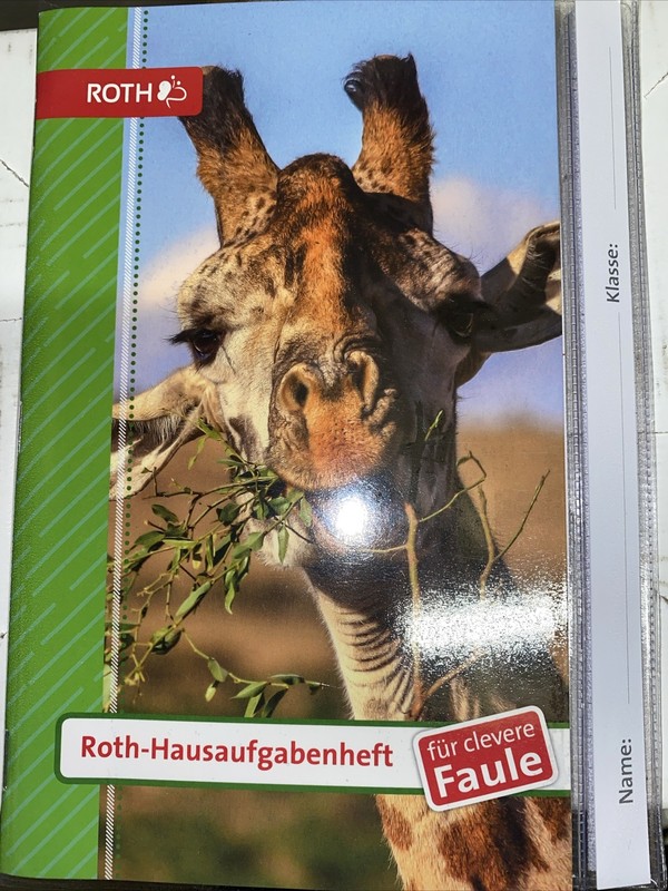 Roth Hausaufgabenheft FÃ¼R Clevere Faule Tiere Giraffe Lama