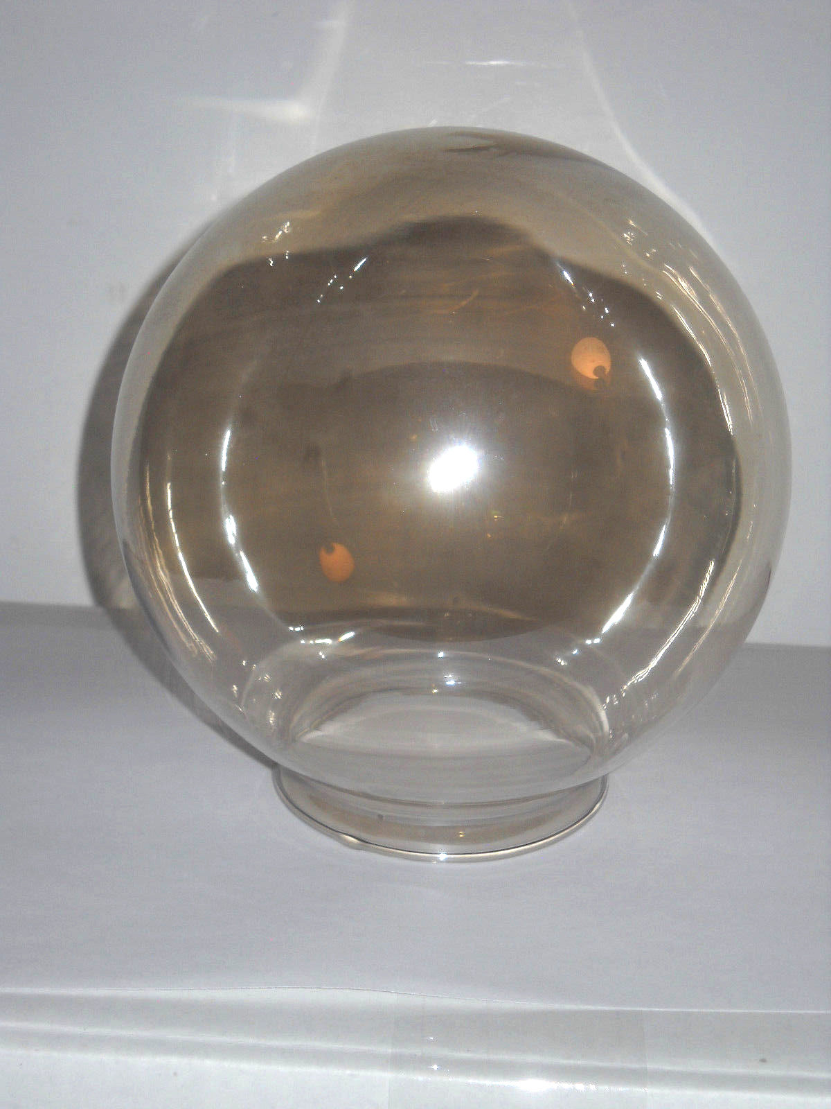 6'' VINTAGE MID CENTURY ROUND SMOKE GLASS CEILING LAMP SHADE  3'' FILTER