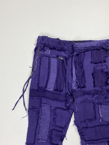 Pre-owned Haider Ackermann Ladies Patchwork Cropped Pants Trousers Size 38 / M In Purple
