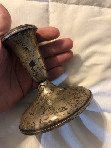 VINTAGE C MOLTE STERLING SILVER WEIGHTED METAL TAPER CANDLE