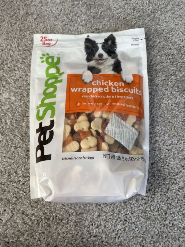 Pet Shoppe Chicken Wrapped Biscuits Dog Treats 25oz Bag