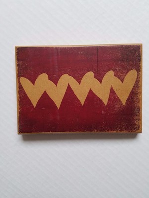 4 Wood Valentine Plaques that can hang on the wall or sit on a trivet