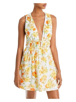 

Женское мини-платье FAITHTHE BRAND с белой подкладкой и завязками спереди без рукавов + расклешенное платье, Белый