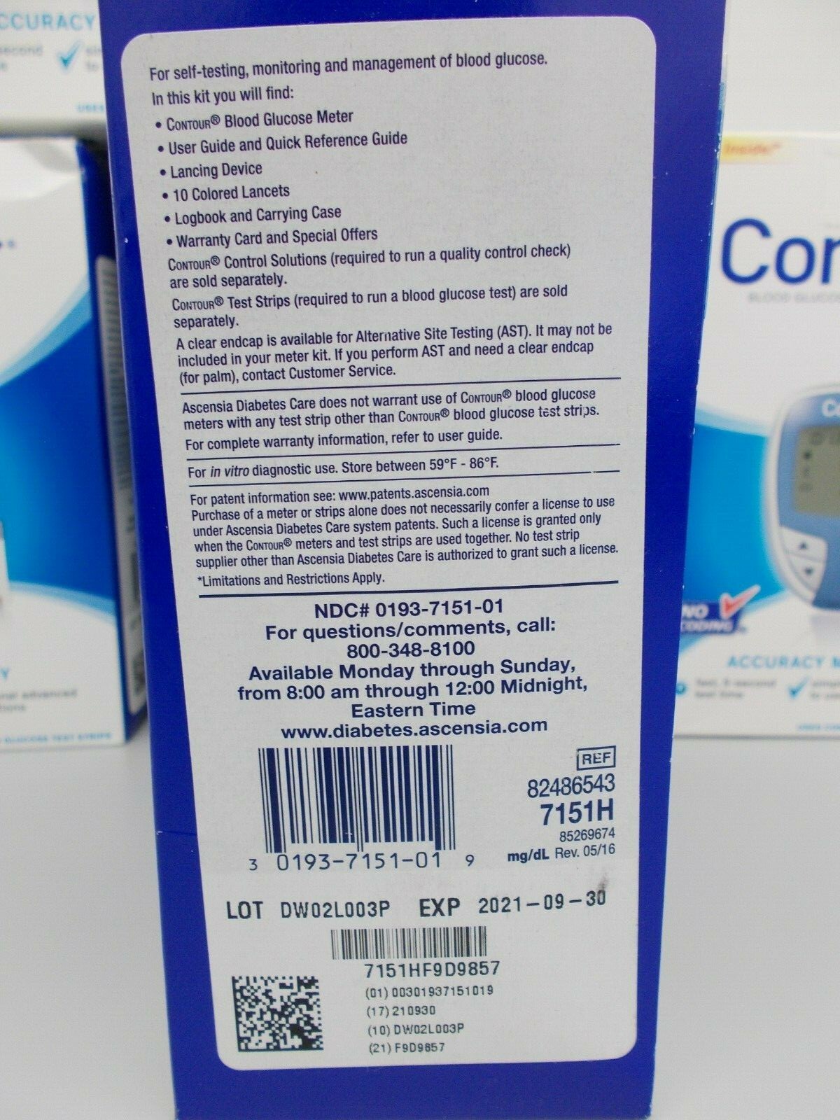LOT OF 5 Ascensia Contour Blood Glucose Monitoring System Diabetes Meters