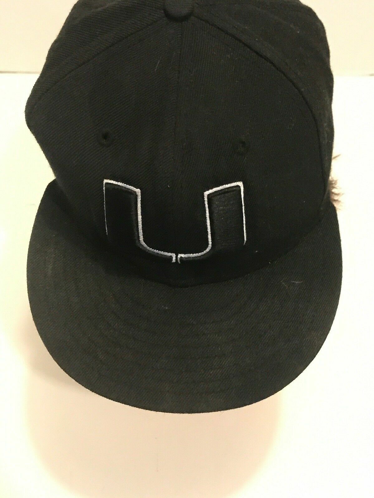 black miami hurricanes fitted hat