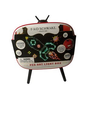 FAO Schwarz Peg Light Bright Art Box Retro TV Style Glowing Night Light Toy New