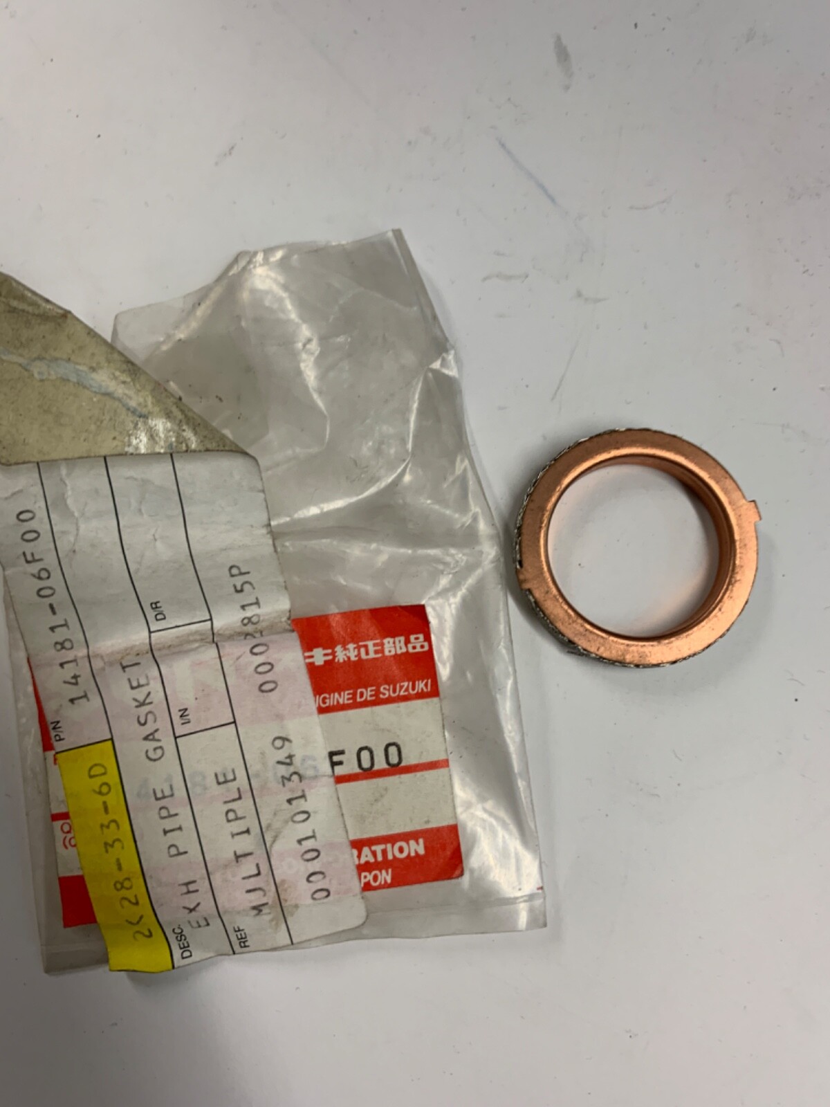 ウェア nobihi06 NEW GENUINE SUZUKI TR50 TR50S EXHAUST PIPE GASKET 14181
