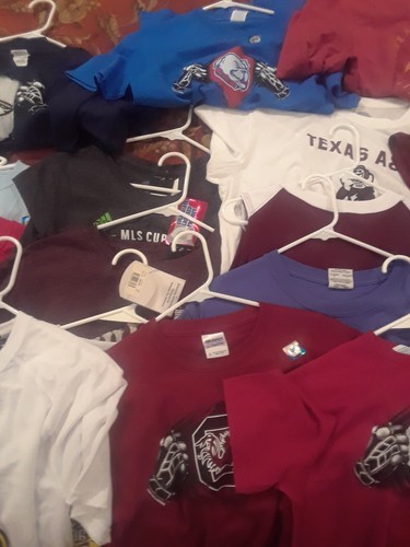 LOT OF 25 SPORTS TEAMS (All-Size) T-SHIRTS Men,Woman and Youth