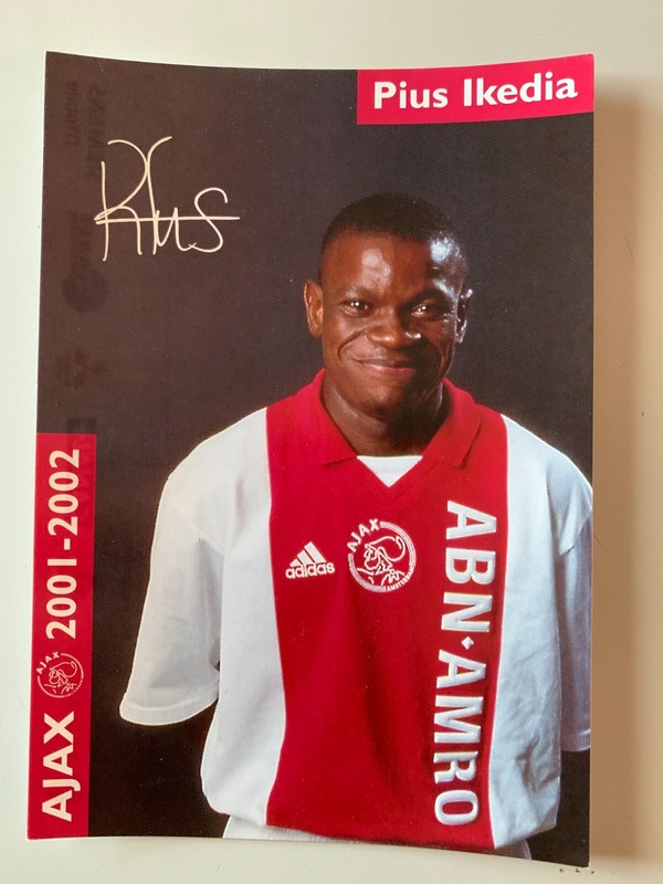 Carte - Ajax Amsterdam - Saison 2001-2002 - Pius Ikedia