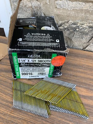 Bulls Eye 3 1/4'' X .121 1000 Pc Framing Nails Smooth Wire Weld Strip Galvanized