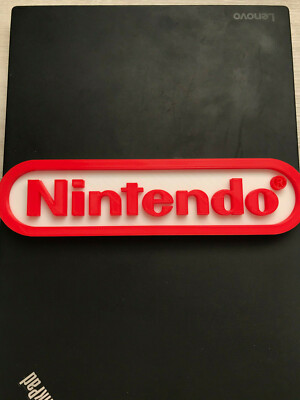 Nintendo video game sign 3d printed 8.5in! videogame switch Accessory Revised!