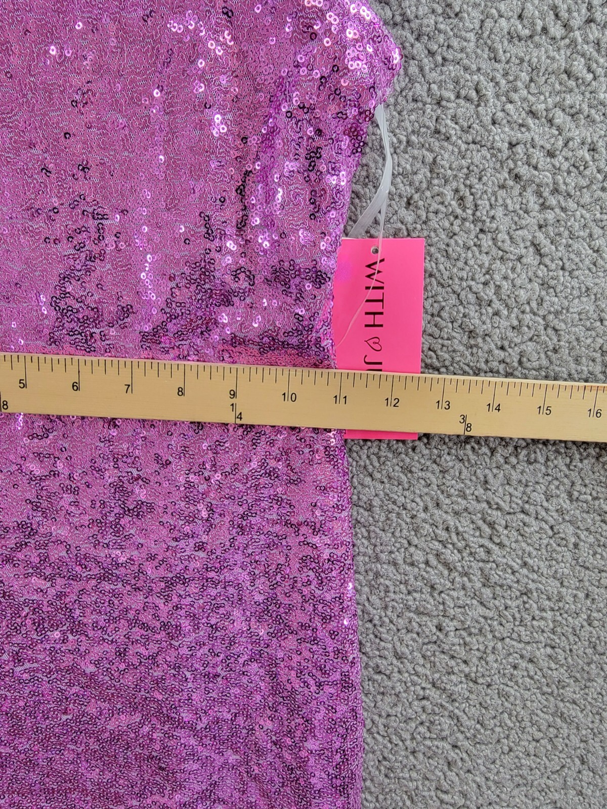 With Jules Sleeveless Sequin Bodycon Dress Big Girls L Lilac Round Neck Pullover - Picture 6 of 15