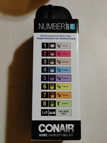 NEW CONAIR NUMBER CUT 20 PIECE HAIR CLIPPER SET HAIRCUTTING KIT for Home