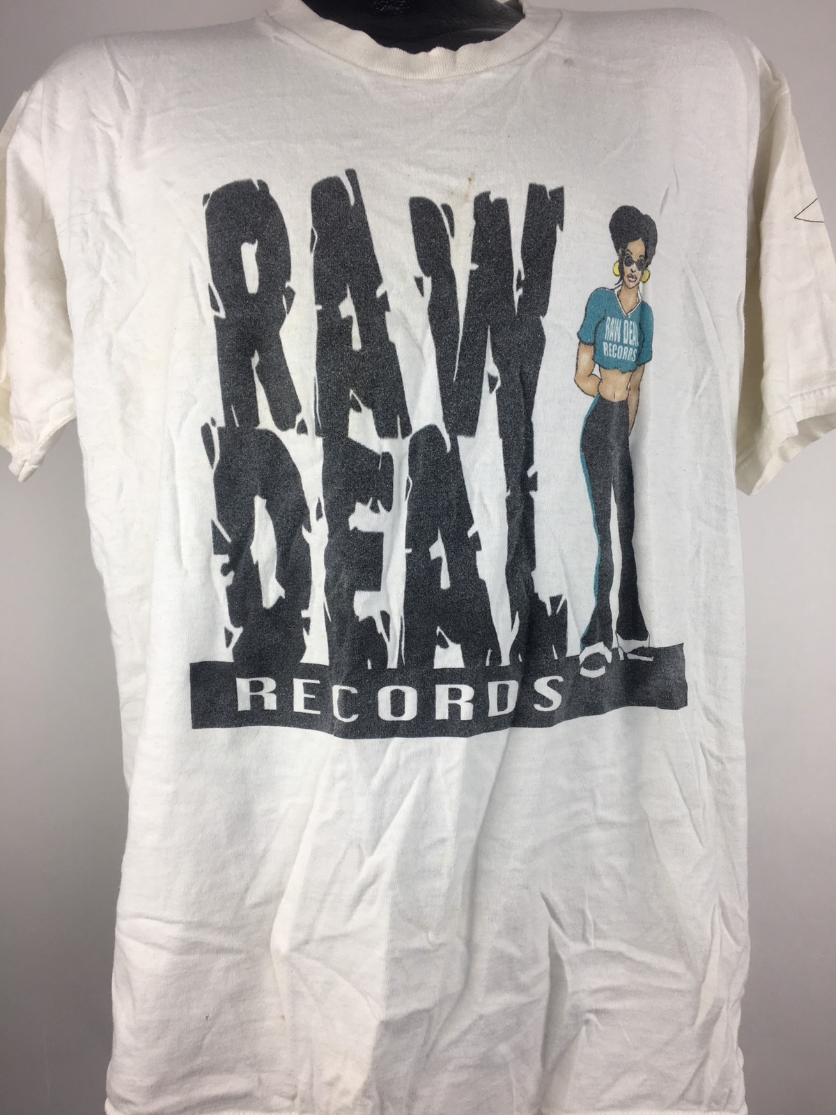 Vintage Raw Deal Records Shirt 90s Easy E Hip Hop Rap 2 PAC NWA Street Style