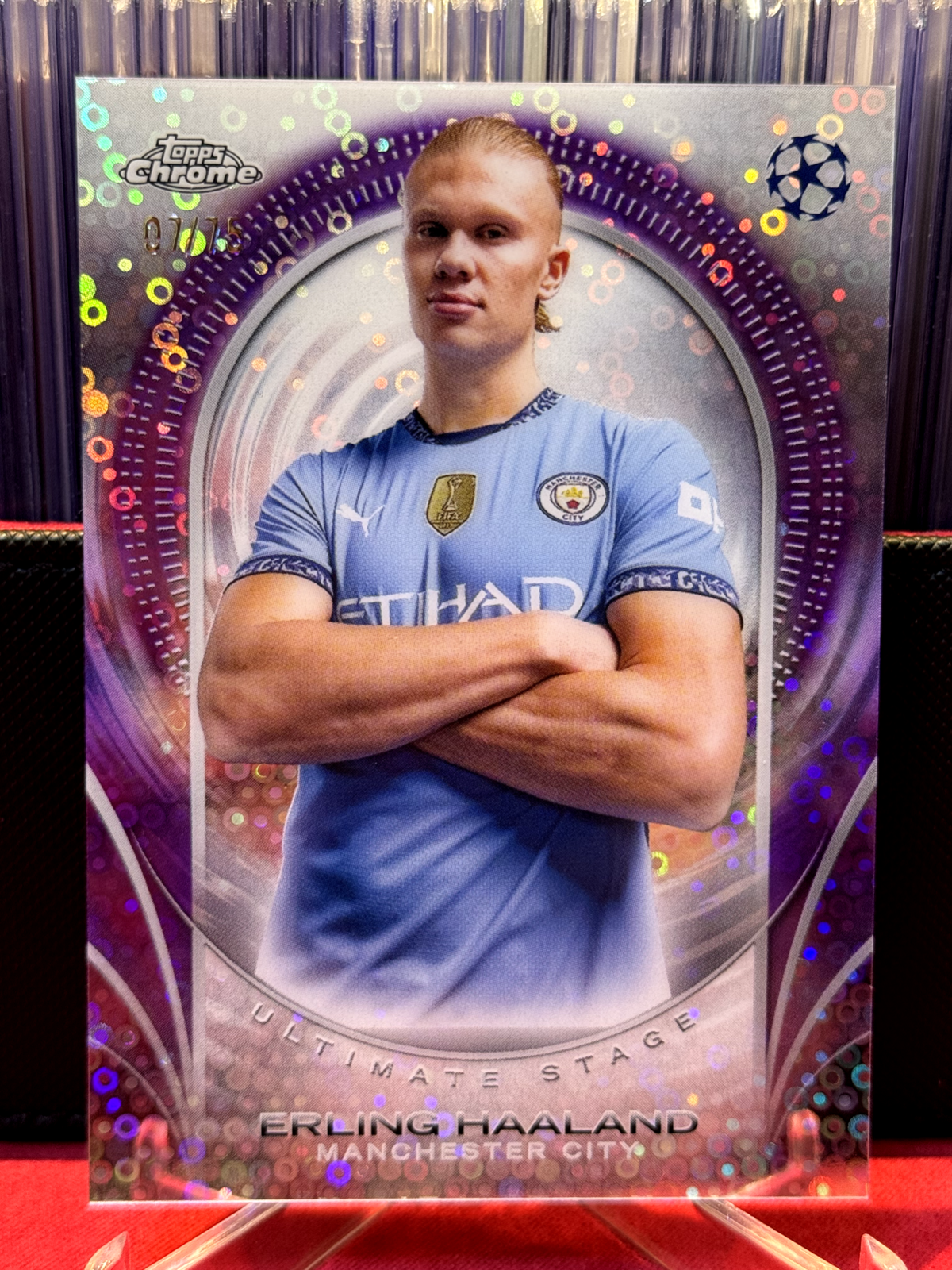 Erling Haaland 2024/25 Topps Ultimate Stage Purple Refractor