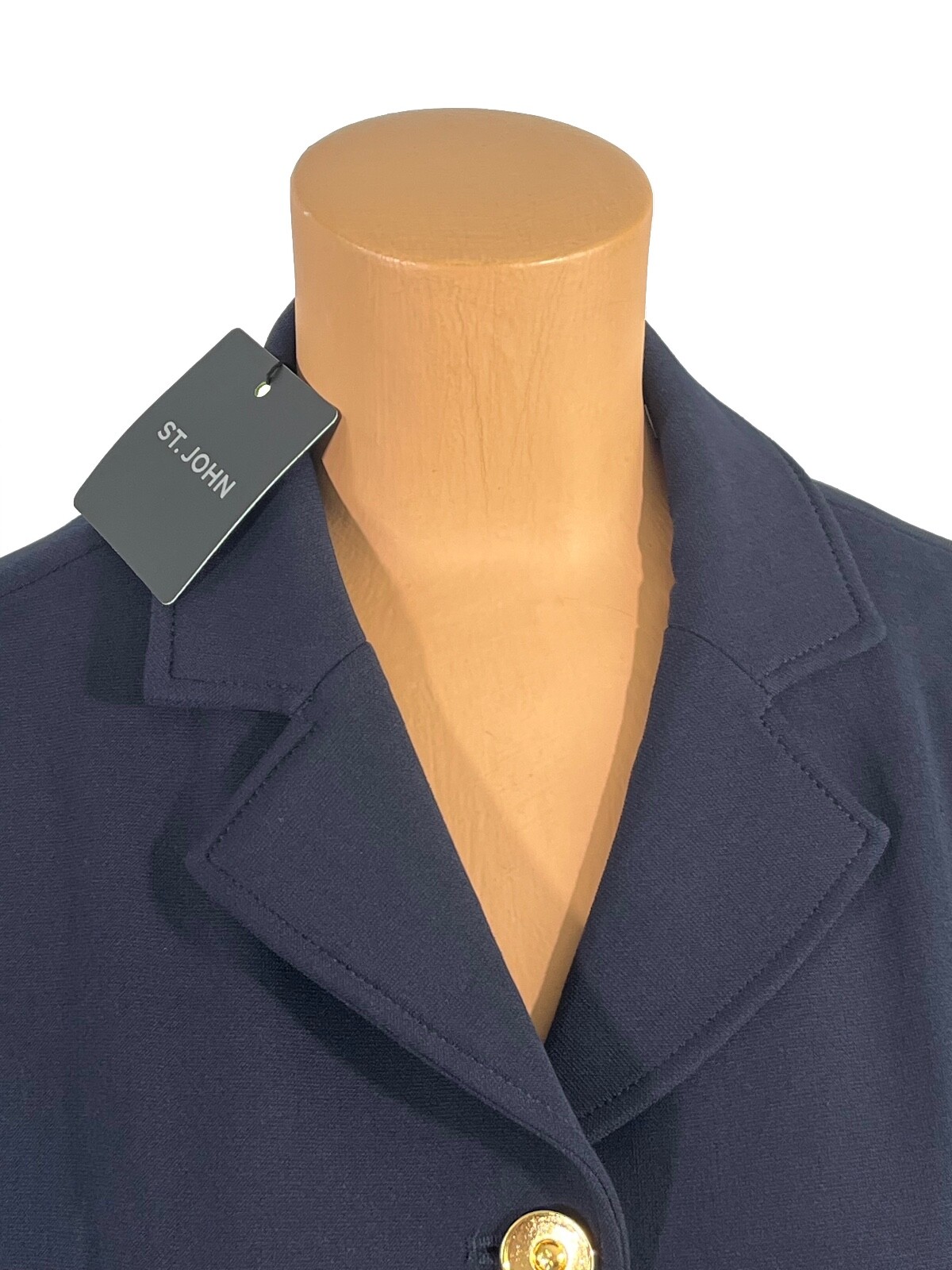 Pre-owned St John St. John Knits Navy Blue Stretch Crepe Jacket Blazer Skirt Suit Sz 10 $1790