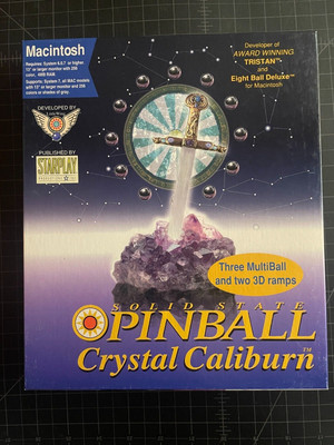 Solid State Pinball Crystal Caliburn Starplay 3.5'' disc Big Box MacIntosh Mac