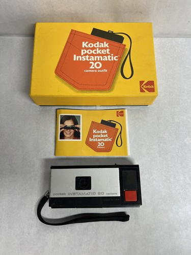 Vintage Kodak Pocket Instamatic 20 Camera w/ Box, Manual