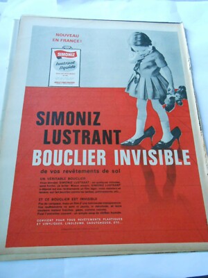 Publicité advertising 1963  Simoniz lustrant bouclier invisible