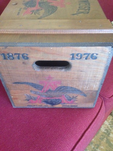 Vintage Authentic Budweiser Busch Centennial 1876-1976 Wood Beer Case. Nice!!!!!