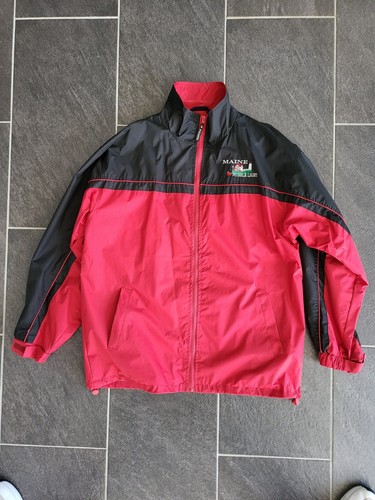 Kenpo Maine Nubble Light Size Large L Full Zip-up Jacket Lighthouse Red & Black