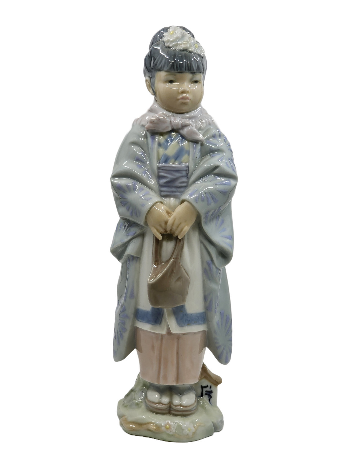 RARE LLADRO 4799 JAPANESE WOMAN GLAZED GLOSSY PORCELAIN FIGURINE ~ 10.5"H