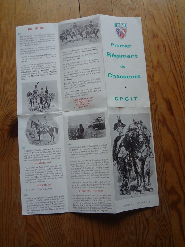 Ancienne Brochure Premier RÃ©Giment De Chasseurs - Cpcit - Canjuers