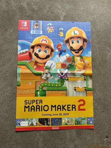 Super Mario Maker 2 Nintendo Switch Double Sided Promo Demo