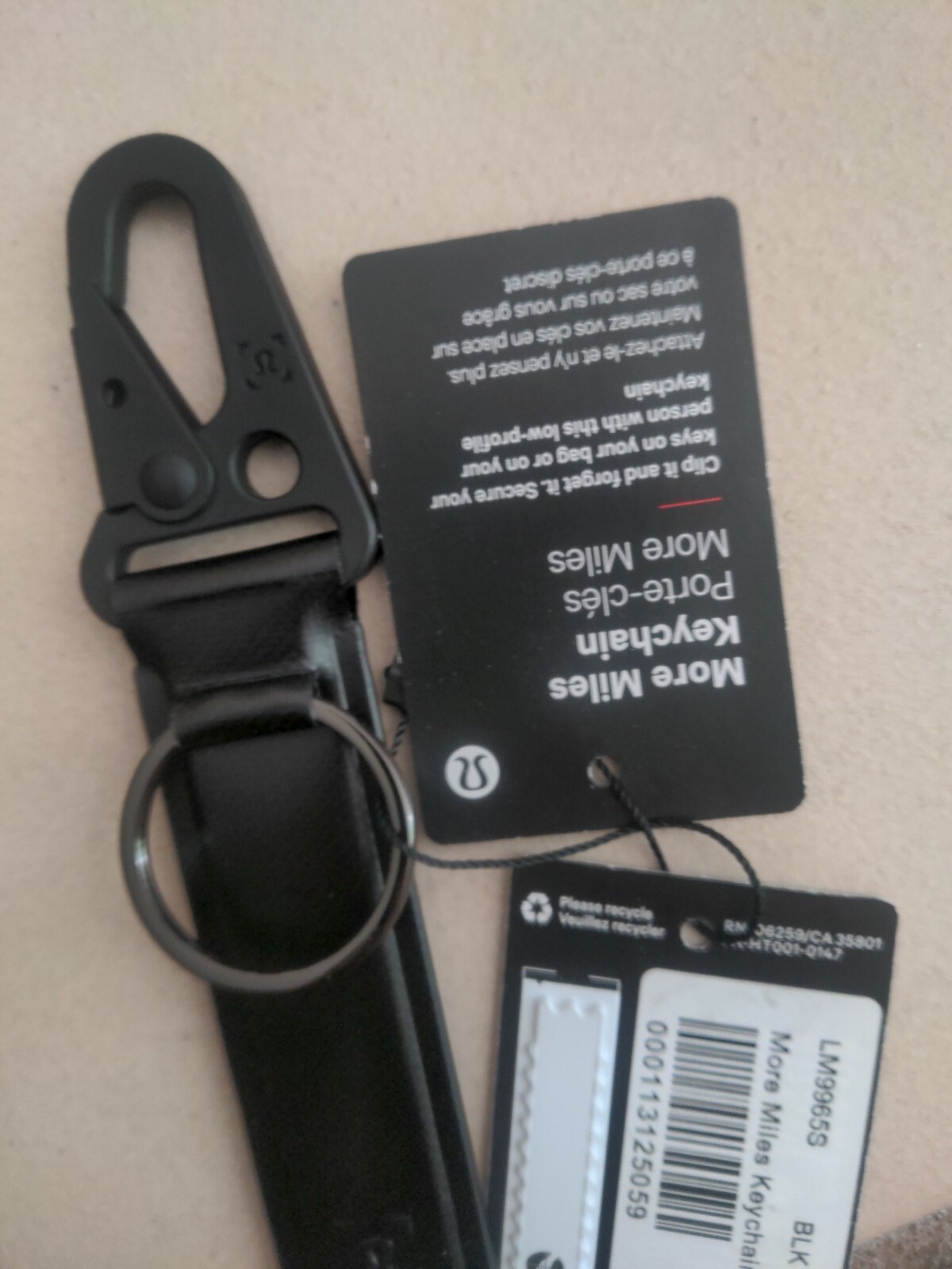 lululemon more miles keychain