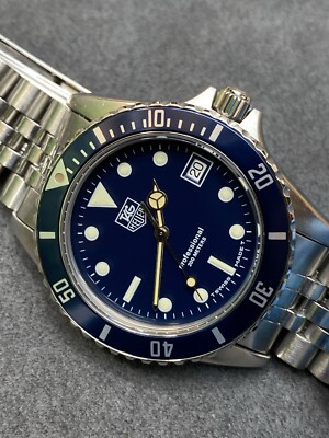   Vintage TAG HEUER 1000 980.613 Blue Dial 844 Monnin Style Dive Watch