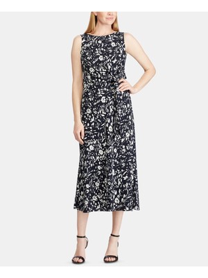 

RALPH LAUREN Женское темно-синее платье прямого кроя без рукавов с круглым вырезом и длиной до колен RALPH LAUREN Petites, Navy