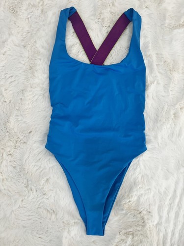 OFF-WHITE Logo Straps One-Piece Swimsuit BLUE Sz 36 IT | eBay