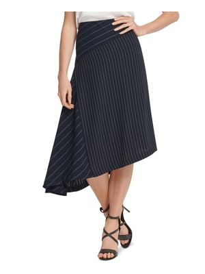 

DKNY Женская темно-синяя юбка миди в тонкую полоску Размер, Navy