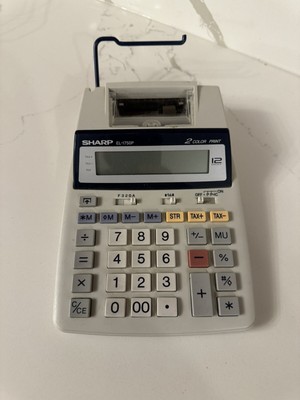 Sharp EL-1750P II 2-Color Printing Calculator w/Power Supply - Tested
