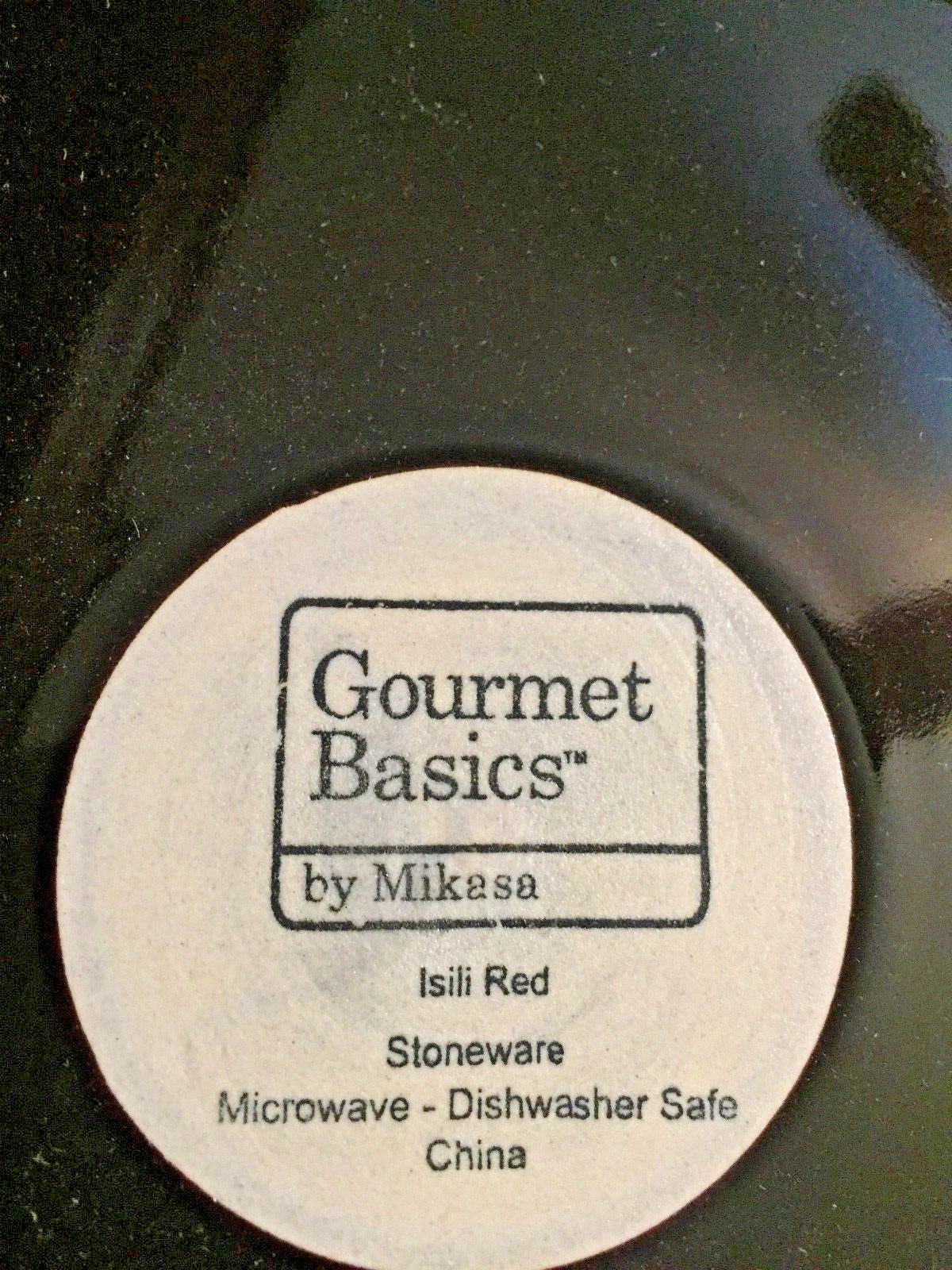 Mikasa Isili Red Salad Plate, Rust and Brown Rim, Beige Center