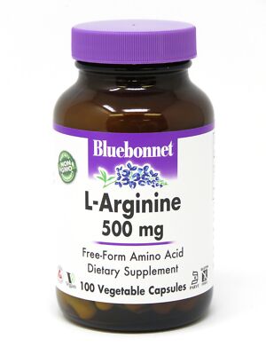 Bluebonnet L-аргинин 500 мг 100 растительных капсул