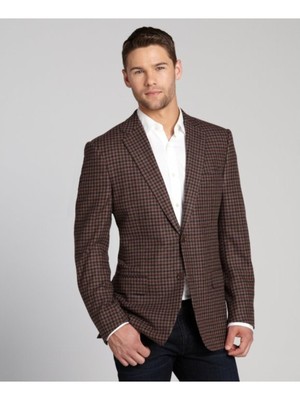 

Z ZEGNA Мужской коричневый однобортный спортивный пиджак в клетку