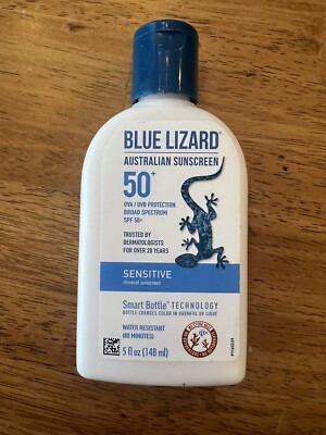 Blue Lizard Sensitive SPF 50+ Mineral Sunscreen Lotion, Broad Spectrum, All Ages