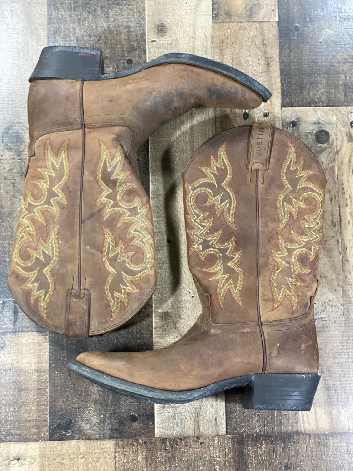 Justin Mens Cowboy Boots Size 10.5 D 