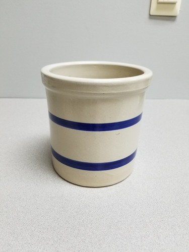 2 Qt Roseville Robinson Ransbottom Stoneware Pottery Crock+