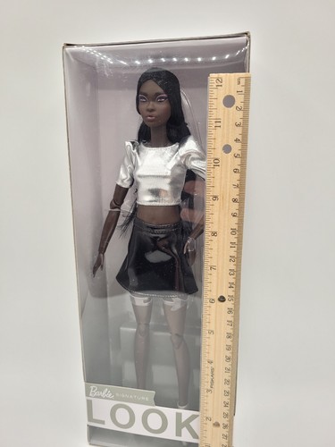 NEW Barbie Signature Looks Dark Brown Doll Straight Hair Tall Fashion Doll #10
